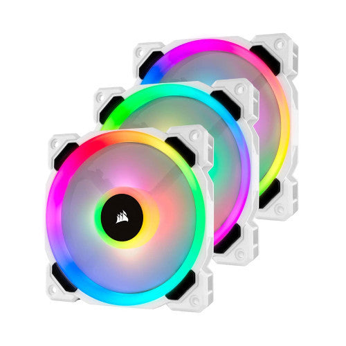 Refurbished Corsair LL Series LL120 RGB, 120mm RGB LED Fan, 3 Pack w/ Lighting Node PRO (White) CO-9050092-WW/RF