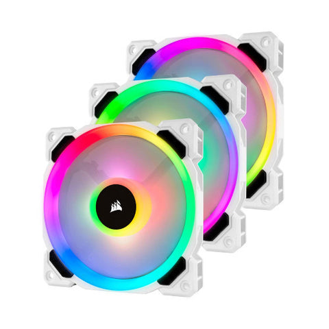 Refurbished Corsair LL Series LL120 RGB, 120mm RGB LED Fan, 3 Pack w/ Lighting Node PRO (White) CO-9050092-WW/RF