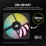 Corsair CO-9050162-WW iCUE AF120 RGB SLIM 120mm PWM Fluid Dynamic Bearing Fan — Black Single Pack