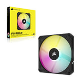 Corsair CO-9050162-WW iCUE AF120 RGB SLIM 120mm PWM Fluid Dynamic Bearing Fan — Black Single Pack