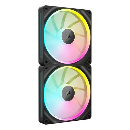 Corsair CO-9051028-WW iCUE Link LX140 RGB 140mm PWM Fan Dual Pack Includes iCUE Link System Hub -Black