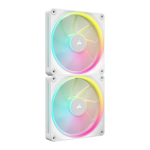 Corsair CO-9051032-WW iCUE Link LX140 RGB 140mm PWM Fan Dual Pack ,Dual Light Loops Includes iCUE Link System Hub, White