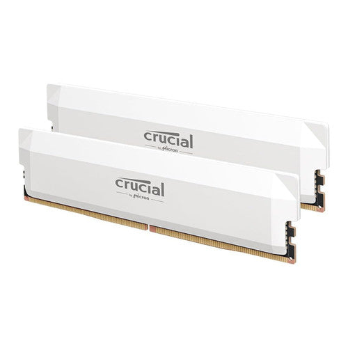 Crucial CP2K16G64C38U5W Pro DDR5 RAM 32GB Kit (2x16GB) 6400MHz CL38, Overclocking Desktop Gaming Memory, White
