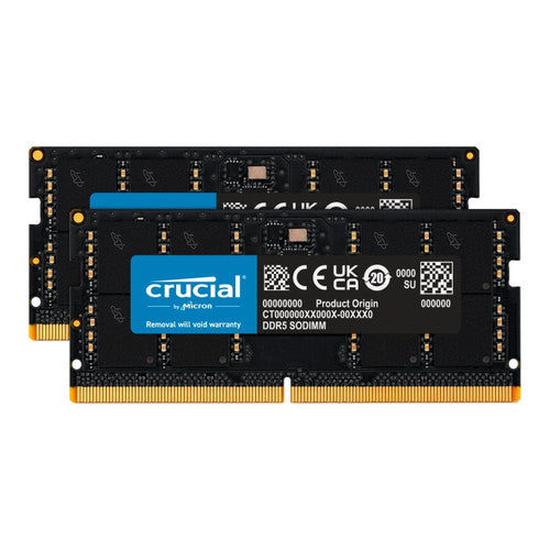 Crucial 64GB Kit (2x32GB) DDR5 4800MHz CL40 Laptop Memory (CT2K32G48C40S5)