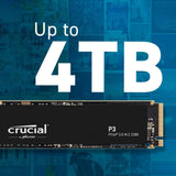 Crucial CT4000P3SSD8 P3 4TB PCIe 3.0 3D NAND NVMe M.2 SSD, up to 3500MB/s