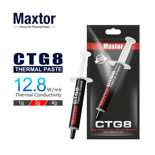 Maxtor CTG8D-2g Thermal Paste (2g) 12.8W/mk High-Performance Compound, for CPUs, Consoles, Graphics Cards