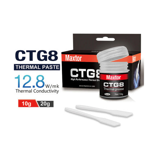 Maxtor CTG8EL-10g Plastic Jar Thermal Paste for IC/Processor/CPU/GPU/All Coolers, 12.8W/m.k Carbon Based High Performance
