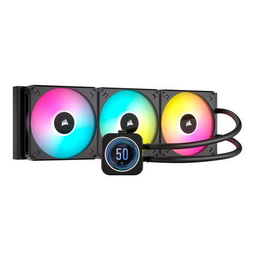Corsair H170i Elite XT 420mm RGB Liquid CPU Cooler, IPS LCD Screen - AF140 RGB Fans, Fits Intel/AMD (Black) CW-9060076-WW