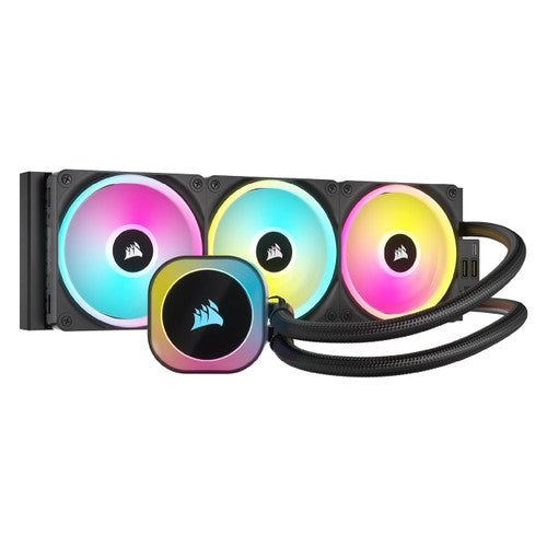 Corsair CW-9061003-WW iCUE Link H150i RGB Liquid CPU Cooler 360mm AIO QX120 RGB Fans Fits Intel LGA 1700, AMD AM5-Black