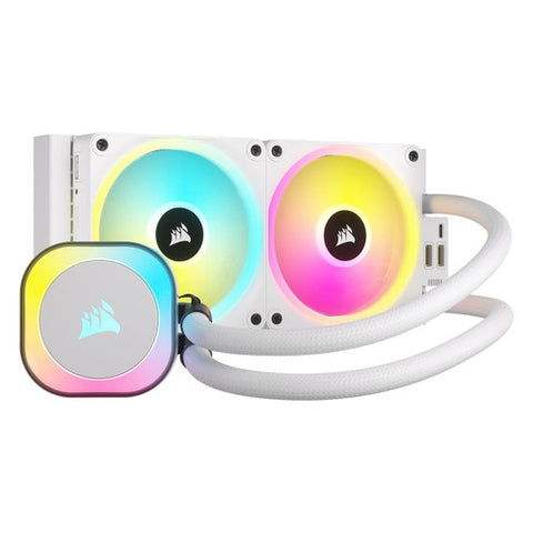 Corsair iCUE Link H100i  Liquid CPU Cooler 240mm AIO QX120 RGB Fans Fits Intel LGA 1700, AMD AM5 (White) CW-9061005-WW