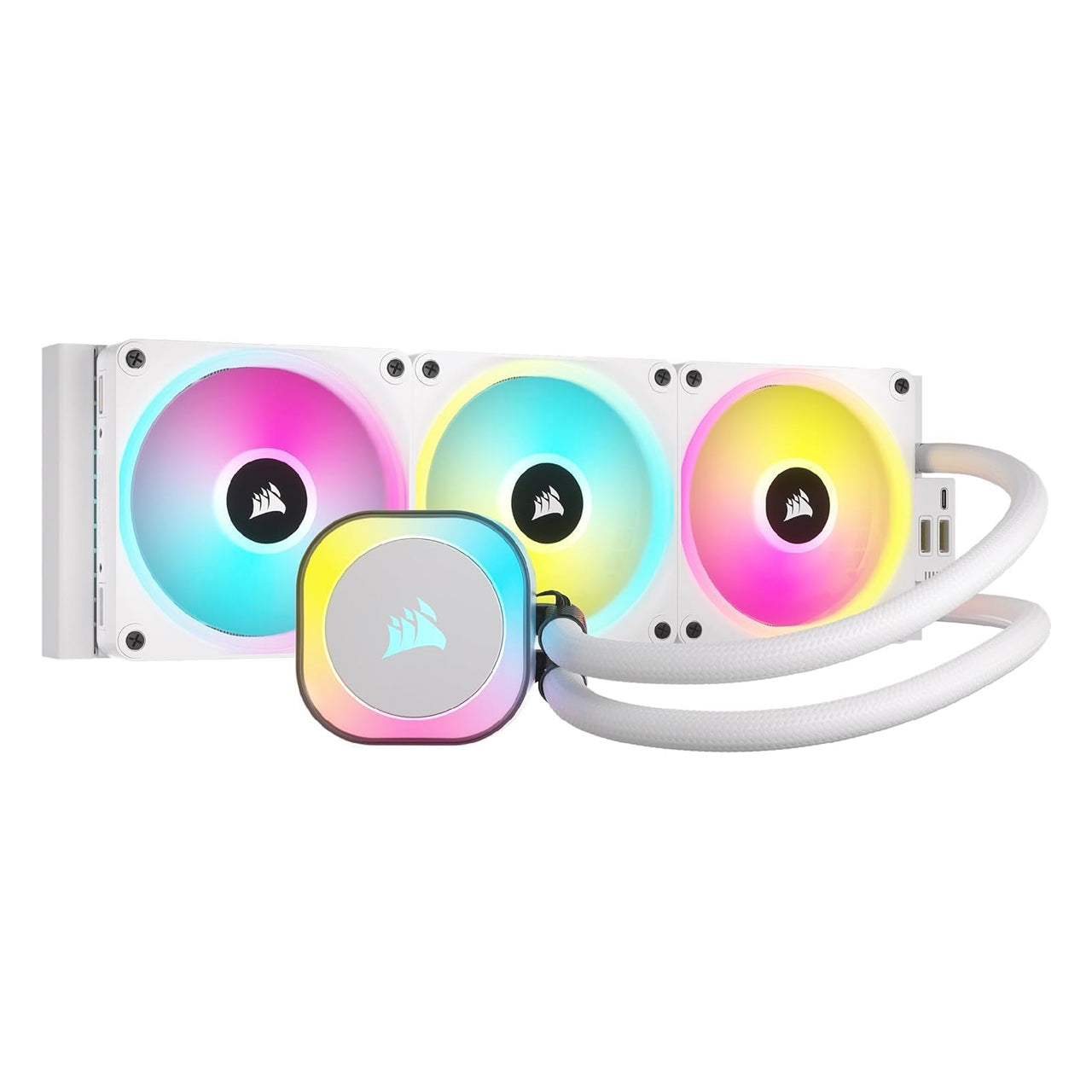 Corsair iCUE Link H150i Liquid CPU Cooler 360mm AIO QX120 RGB Fans, Intel LGA 1700, AMD AM5 (White) CW-9061006-WW