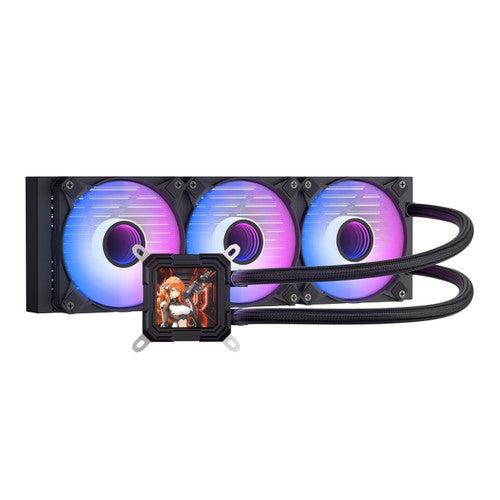 DarkFlash DF-DV360S-BK Liquid CPU Cooler LCD Screen ARGB PWM Radiator Aio Compatible w/Intel 1851/1700,AMD AM4/AM5 Black