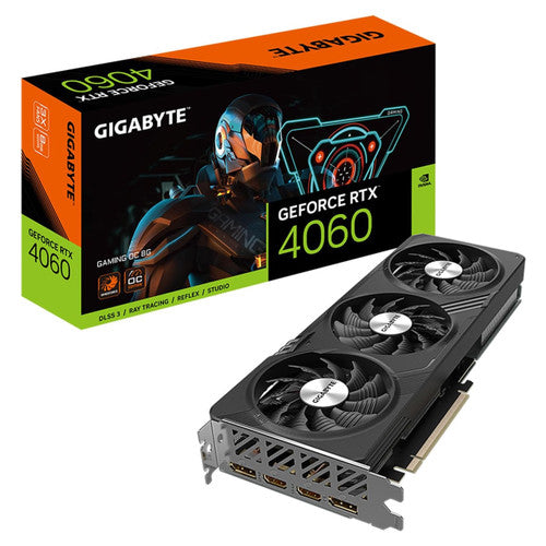 Gigabyte GV-N4060GAMING OC-8GD GeForce RTX 4060 Gaming OC 3X WINDFORCE Fans, 8GB 128-bit GDDR6 Graphics Card