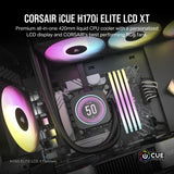 Corsair H170i Elite XT 420mm RGB Liquid CPU Cooler, IPS LCD Screen - AF140 RGB Fans, Fits Intel/AMD (Black) CW-9060076-WW