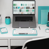 AZIO IK409 IZO Wireless Mechanical Keyboard with Red Switches in Mint Daisy