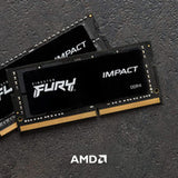 Kingston KF432S20IB/16 FURY Impact 16GB 3200MHz DDR4 CL20 Laptop Memory Single Stick ,Black
