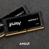 Kingston KF432S20IB/32 FURY Impact 32GB 3200MHz DDR4 CL20 Laptop Memory Single Stick ,Black