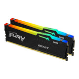 Kingston KF560C30BBEAK2-32 Fury Beast RGB 32GB (2x16GB) 6000MT/s DDR5 CL30 Desktop Memory|AMD Expo|Plug N Play|Kit of 2