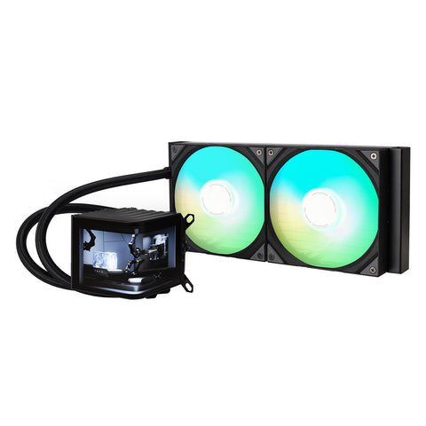 TRYX Panorama 280 Muti-Compatible ARGB AMOLED L-Shaped 3D Anamorphic Display Custom AIO Cooler (Black) L-P280A-AS2M-G0K