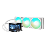 TRYX Panorama 360 Muti-Compatible ARGB AMOLED L-Shaped 3D Anamorphic Display Custom AIO Cooler (White) L-P360A-AS3M-G0W