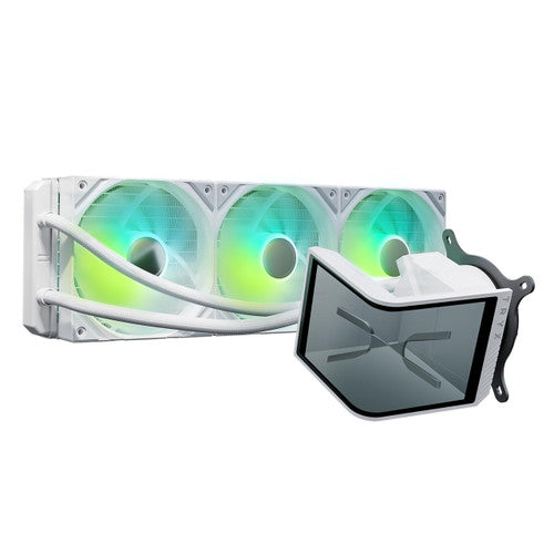 TRYX SE 360 ARGB 360mm AIO Rotatable MOLED Curved Screen 3D Cooler Asetek Adela (White) L-P360L-AM3M-G0W