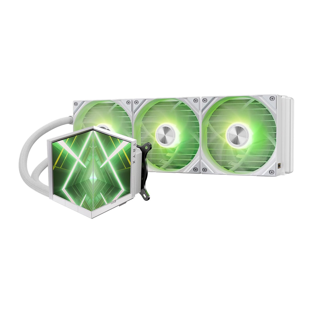TRYX L-S360A-DM3M-G0W Stage ARGB 360mm AIO Screen3D Display Modes Asetek 7th GenV2 Intel LGA 1851/1700,AMD AM5/AM4 - White