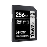 Lexar LSD256CBNA1667 Professional 1667X 256GB SDXC Uhs-II/U3 Memory Card