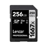 Lexar LSD256CBNA1667 Professional 1667X 256GB SDXC Uhs-II/U3 Memory Card