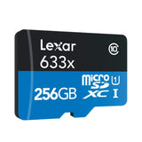 Lexar LSDMI256BBNL633A 256GB High-Performance UHS-I Class 10 U3 633x microSDXC Memory Card with SD Adapter
