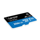 Lexar LSDMI256BBNL633A 256GB High-Performance UHS-I Class 10 U3 633x microSDXC Memory Card with SD Adapter