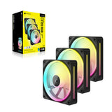 Corsair CO-9051026-WW iCUE Link LX120 RGB 120mm PWM Fans Triple Pack Includes iCUE Link System Hub– Black