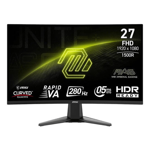 MSI 27-inch 1920 x 1080 (FHD) Curved Monitor, 280Hz, HDMI, DisplayPort, VGA Port, VESA Mountable, Speaker (Black) MAG 276CXF