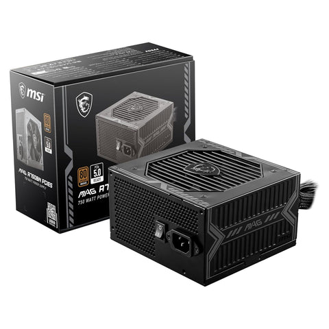 MSI MAG A750BN PCIE5 Gaming Power Supply - PCIE 5.1 Ready - 80 Plus Bronze Certified 750w - Compact Size - ATX PSU