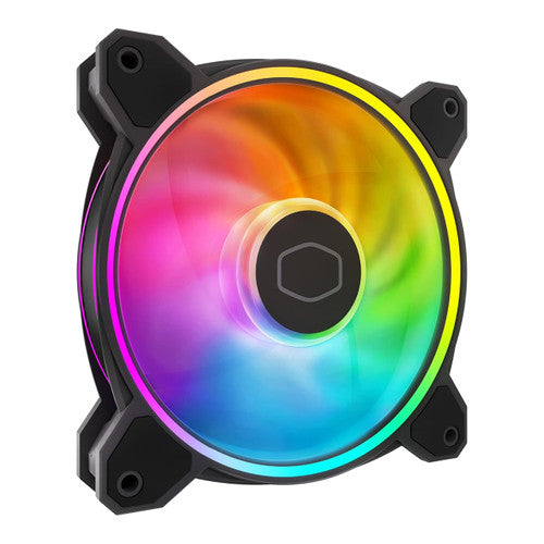 Cooler Master MasterFan MF140 Halo², Duo Ring ARGB Gen2 LED140mm PWM, Hybrid Frame Case fan, Liquid-Black MFL-B4DN-16NP2-R2