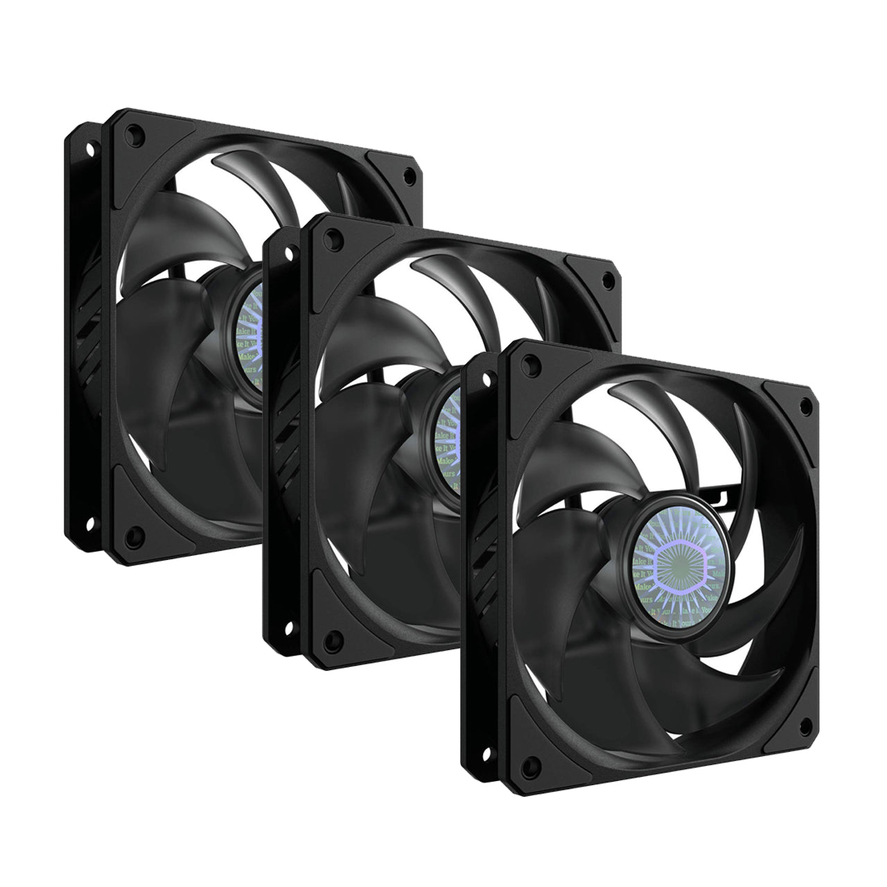 Cooler Master MFX-B2NN-18NPK-R1 SickleFlow 120 V2 All-Black Frame Fan 120mm PWM for Computer Case & Liquid Radiator (Pack of 3)