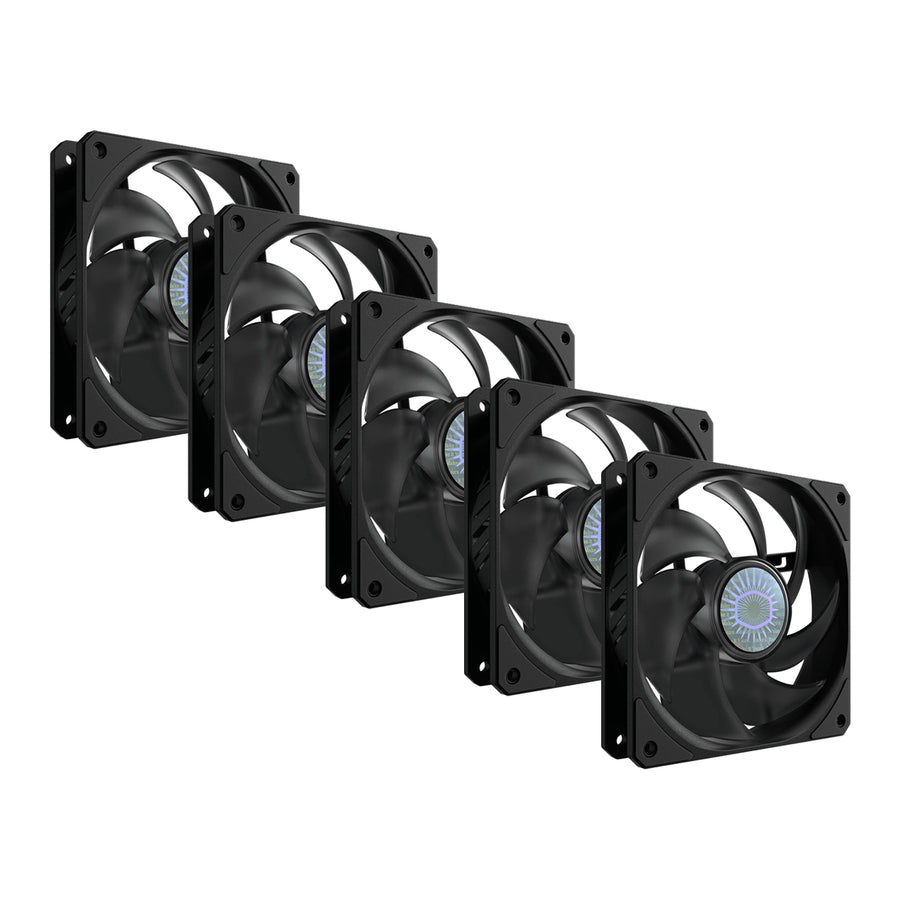 Cooler Master MFX-B2NN-18NPK-R1 SickleFlow 120 V2 All-Black Frame Fan 120mm PWM for Computer Case & Liquid Radiator (Pack of 5)