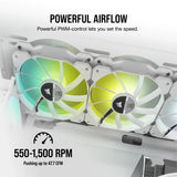 Corsair iCUE SP120 RGB ELITE Performance 120mm PWM Triple Fan Kit w/ iCUE Lighting Node CORE (White) CO-9050137-WW