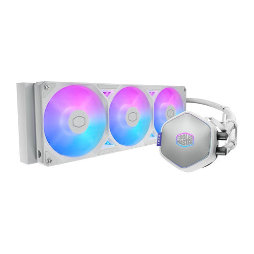 Cooler Master MLX-D36M-A25SZ-LW Atmos II 360 LCD Panel CPU Liquid Cooler, aRGB AMD AM5|4, Intel i9 LGA 1851|1700-White