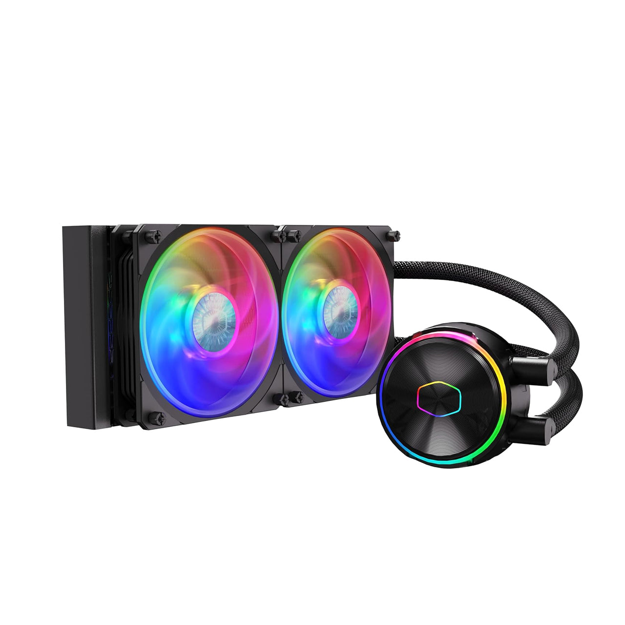 Cooler Master MasterLiquid PL240 FLUX AIO CPU Liquid Cooler, Gen2 ARGB 240mm 120 PWM Fans (Black) MLY-D24M-A23PZ-R1