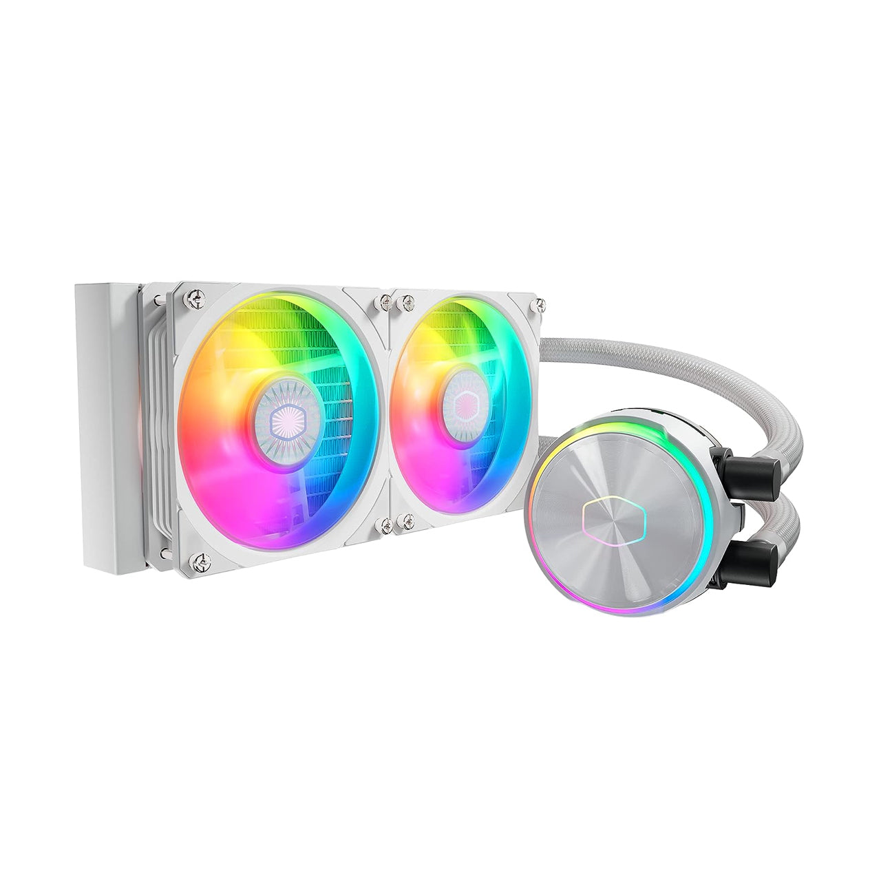 Cooler Master MasterLiquid PL240 FLUX AIO CPU Liquid Cooler, Gen2 ARGB 240mm120 PWM Fans (white) MLY-D24M-A23PZ-RW