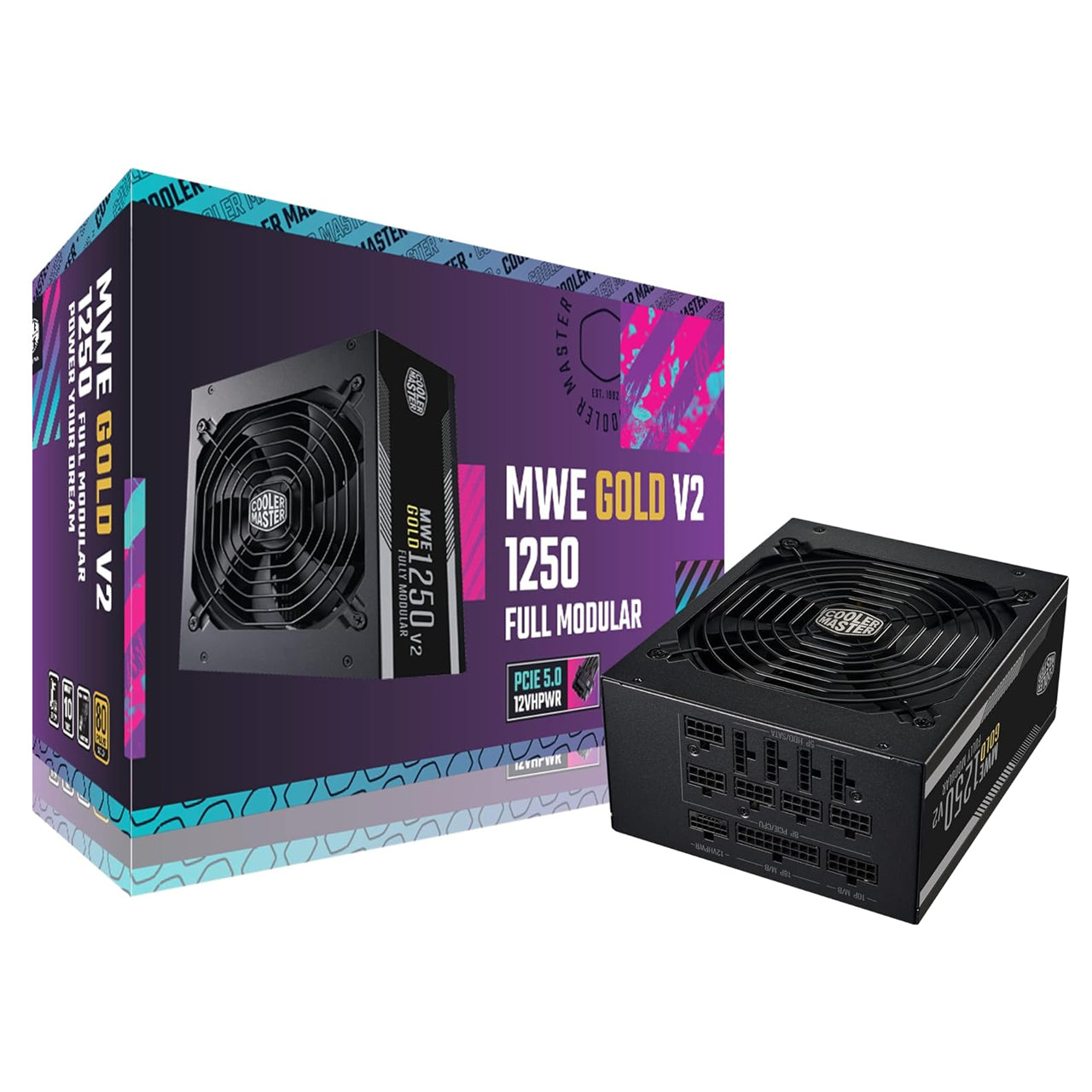 Cooler Master Gold 1250 V2 ATX3.0 Fully Modular Power Supply, 1250W, 80+ Gold ,140mm FDB Fan (MPE-C501-AFCAG-3US MWE)