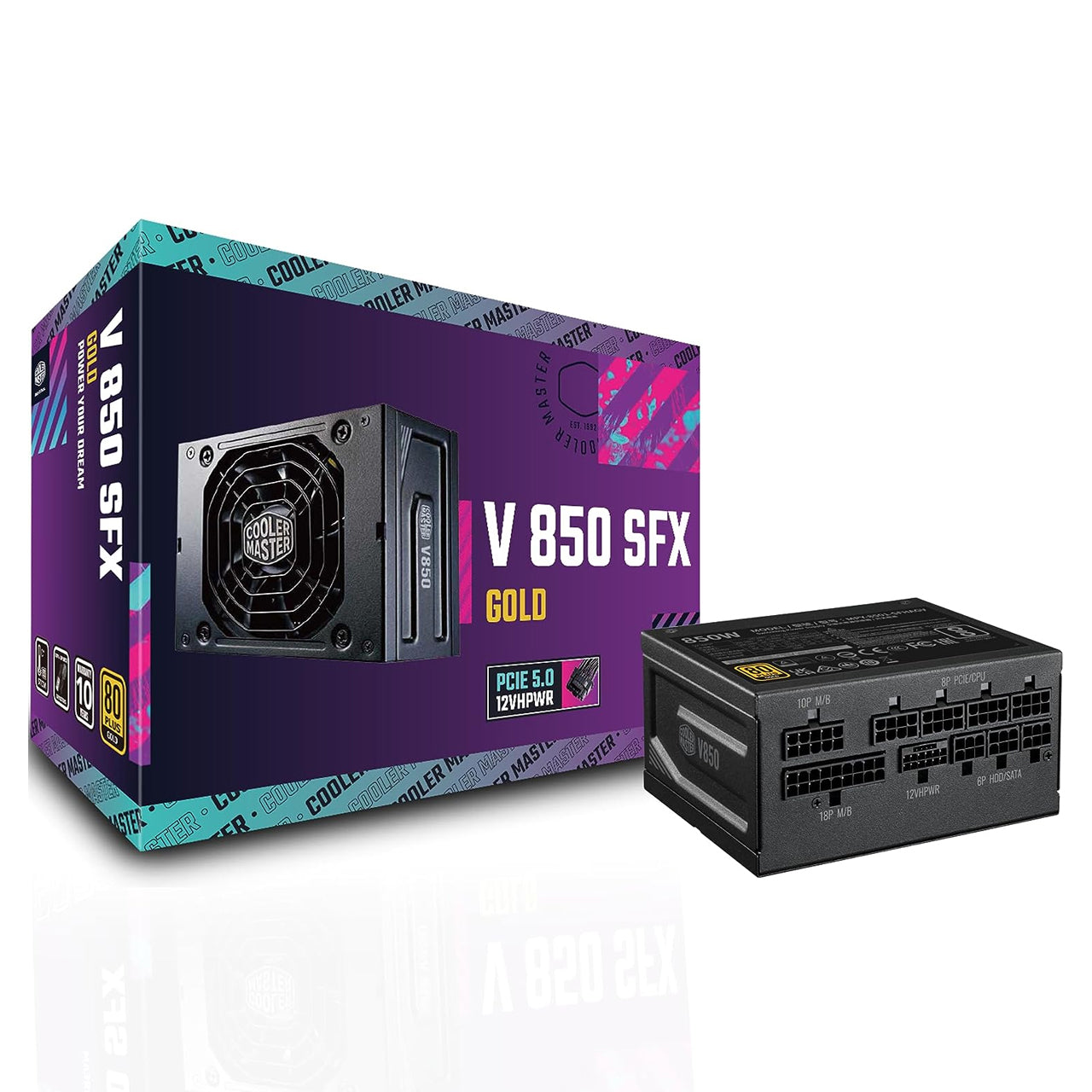Cooler Master V850 SFX Gold ATX3.0 Full Modular Power Supply, 850W SFX,80+ Gold, ATX Bracket Included (MPY-8501-SFHAGV-3US)