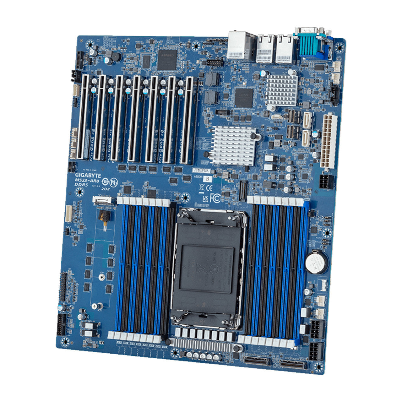 Gigabyte MS33-AR0 Server Motherboard (Rev 1.x/3.x) | E-ATX | Intel Xeon Scalable (5th/4th Gen) | Dual Intel Ethernet