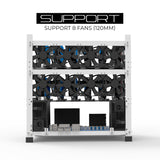 12GPU Mining Rig Frame - The Sluice V2 Steel Open Frame Mining Rig Case, Stackable Chassis for Crypto Coin Currency - Frame Only (White) AAAIRMC12WH