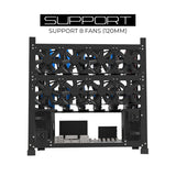 12GPU Mining Rig Frame - The Sluice V2 Steel Open Frame Mining Rig Case, Stackable Chassis for Crypto Coin Currency - Frame Only (Black) AAAIRMC12