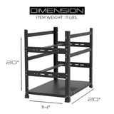 12GPU Mining Rig Frame - The Sluice V2 Steel Open Frame Mining Rig Case, Stackable Chassis for Crypto Coin Currency - Frame Only (Black) AAAIRMC12