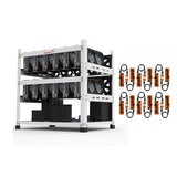 AAAwave 12GPU Mining Rig Frame (White) and 12 x AAAwave PCIe Riser V011Pro 1x to 16x Graphic Extension for GPU Mining