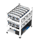 AAAwave 12GPU Mining Rig Frame (White) and 12 x AAAwave PCIe Riser V011Pro 1x to 16x Graphic Extension for GPU Mining