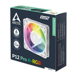 Arctic ACFAN00311A P12 Pro A-RGB 120 mm PWM Fan with Y-Cable Splitter,600-3000 RPM, Fluid Dynamic Bearing, 4-Pin - White