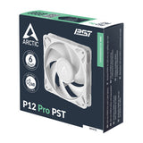 Arctic ACFAN00308A P12 Pro PST 120 mm PWM Fan with Y-Cable Splitter, 600-3000 RPM,  Fluid Dynamic Bearing, 4-Pin - White